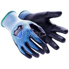 Cut, Puncture & Abrasive-Resistant Gloves: Size M, ANSI Cut A5, ANSI Puncture 4, Polyurethane, HPPE Blend Blue, Palm & Fingers Coated, HPPE Blend Lined, HPPE Blend Back, Textured Grip, ANSI Abrasion 5
