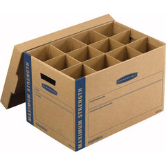 BANKERS BOX - Compartment Storage Boxes & Bins; Type: Moving Box ; Number of Compartments: 24.000 ; Overall Width: 12-1/4 ; Overall Depth: 18-1/2 (Inch); Overall Height (Inch): 12 ; Color: Kraft/Blue - Exact Industrial Supply