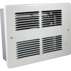 Electric Forced Air Heaters; Heater Type: Wall; Maximum BTU Rating: 3412; Voltage: 240V; Phase: 1; Wattage: 1000; Overall Length (Decimal Inch): 10.3800; Overall Width (Inch): 14; Overall Width (Decimal Inch - 4 Decimals): 14.0000; Overall Height (Decimal