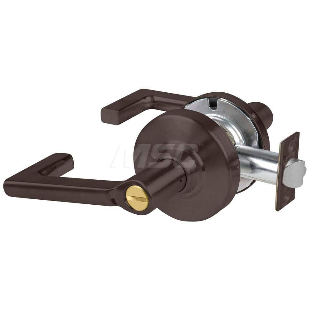 Lever Locksets; Type: Cylindrical Lock; Key Type: Keyless; Strike Type: Curved Lip Strike; Finish/Coating: Oil Rubbed Bronze; Material: Metal; Material: Metal; Door Thickness: 1.75 in; Backset: 2.75 in; Cylinder Type: No Keyway; Minimum Order Quantity: Me