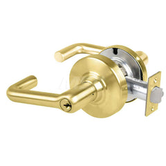 Lever Locksets; Type: Cylindrical Lock; Key Type: Keyed Different; Strike Type: Curved Lip Strike; Finish/Coating: Satin Brass; Material: Metal; Material: Metal; Door Thickness: 1.75 in; Backset: 2.75 in; Cylinder Type: Schlage C Keyway; Minimum Order Qua