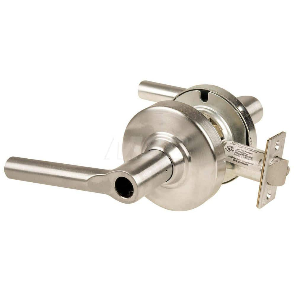 Lever Locksets; Type: Cylindrical Lock; Key Type: Keyless; Strike Type: Curved Lip Strike; Finish/Coating: Satin Nickel; Material: Metal; Material: Metal; Door Thickness: 1.75 in; Backset: 2.75 in; Cylinder Type: No Keyway; Minimum Order Quantity: Metal;