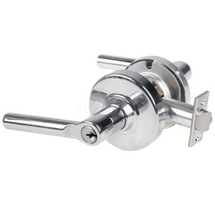 Lever Locksets; Type: Cylindrical Lock; Key Type: Keyed Different; Strike Type: Curved Lip Strike; Finish/Coating: Bright Chrome; Material: Metal; Material: Metal; Door Thickness: 1.75 in; Backset: 2.75 in; Cylinder Type: Schlage C Keyway; Minimum Order Q