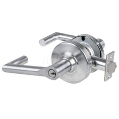 Lever Locksets; Type: Cylindrical Lock; Key Type: Keyed Different; Strike Type: Curved Lip Strike; Finish/Coating: Satin Chrome; Material: Metal; Material: Metal; Door Thickness: 1.75 in; Backset: 2.75 in; Cylinder Type: Schlage C Keyway; Minimum Order Qu