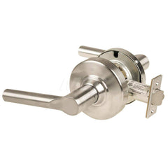 Lever Locksets; Type: Cylindrical Lock; Key Type: Keyless; Strike Type: Curved Lip Strike; Finish/Coating: Satin Nickel; Material: Metal; Material: Metal; Door Thickness: 1.75 in; Backset: 2.75 in; Cylinder Type: No Keyway; Minimum Order Quantity: Metal;