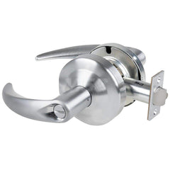 Lever Locksets; Type: Cylindrical Lock; Key Type: Keyless; Strike Type: Curved Lip Strike; Finish/Coating: Satin Chrome; Material: Metal; Material: Metal; Door Thickness: 1.75 in; Backset: 2.75 in; Cylinder Type: No Keyway; Minimum Order Quantity: Metal;