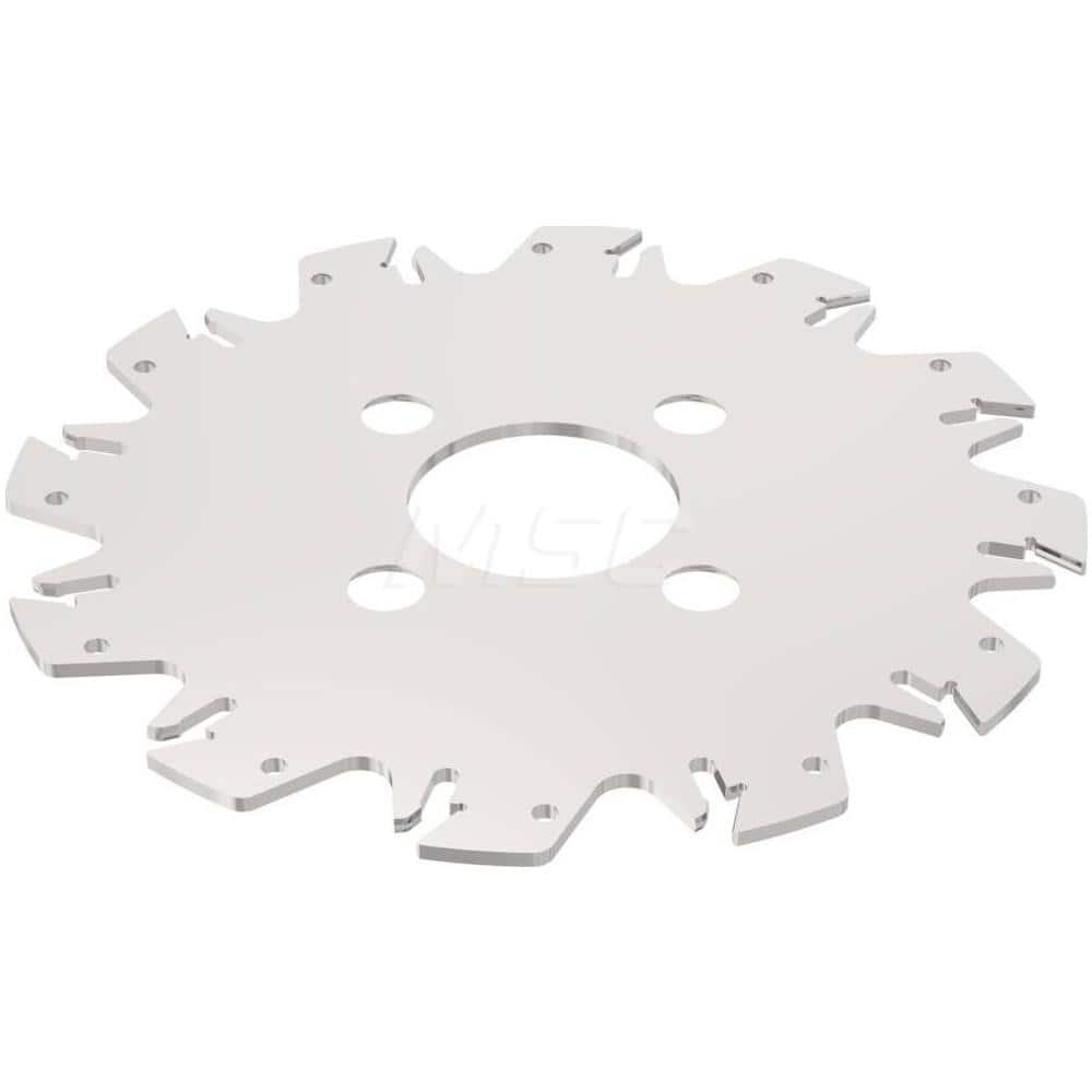 Indexable Slotting Cutter: 3.1 mm Cutting Width, 160 mm Cutter Dia, Arbor Hole Connection, 39.5 mm Depth of Cut, Right Hand Cut Screw, Uses 12 150.10 Inserts, 12 Teeth, Straight, Positive, Steel, Uncoated