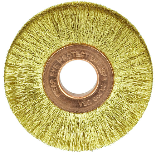 2″ × 1/2″-0.005″ Wire Size - Brass Non-Sparking Wire Wheel - Eagle Tool & Supply