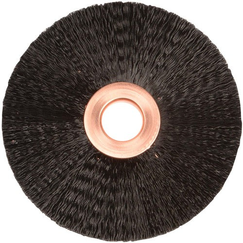 3″ Small Diameter Nylon Wheel, .010″ Crimped Black Fill, 1/2″ Arbor Hole - Eagle Tool & Supply