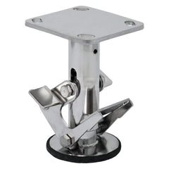 Floor Locks; Wheel Diameter: 6; Retracted Height: 6.5; Extended Height: 7.75; Top Plate Size: 4″ x  4 1/2″; Bolt Hole Spacing: 2-5/8″ x 3-5/8″ to 3″ x 3″; Attaching Bolt Size: 0.375; Top Plate Thickness: 0.25; Minimum Height: 6.5000; Maximum Height: 7.75