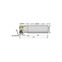 Indexable Square-Shoulder End Mill:  EPTN07M025C25.0R03L,  25.0000'' Shank Dia,  Straight Shank Uses  3,  Normal Pressure,  220.00 mm OAL