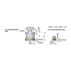 Indexable High-Feed Face Mills; Minimum Cutting Diameter: 3.4055 in; Maximum Cutting Diameter: 4.0000 in; Maximum Depth Of Cut: 0.0590 in; Arbor Hole Diameter (mm): 1.50; Compatible Insert Size Code: 0904; Maximum Ramping Angle: 0.6; Series: TXSW; Cutter