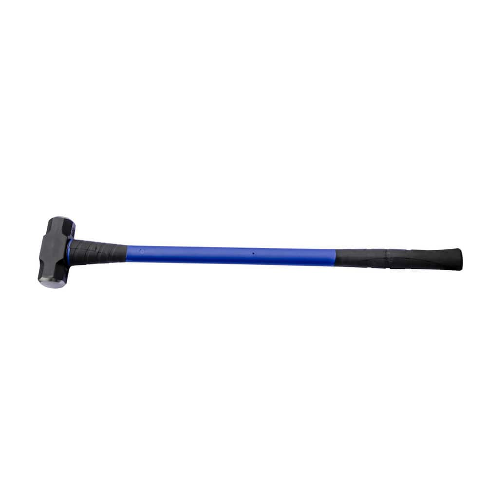 Sledge Hammer: 20 lb Head, 3″ Face Dia Forged Steel Head, Fiberglass Handle