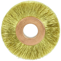 1 1/2″ × 3/8″-0.005″ Wire Size - Brass Non-Sparking Wire Wheel - Eagle Tool & Supply