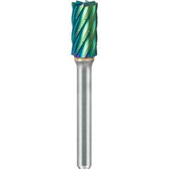 SGS Pro - SB-6, 5/8" Cut Diam, 1/4" Shank Length, NG6, Tungsten Carbide Cylinder Burr with End Cut - Exact Industrial Supply