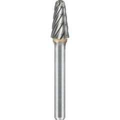 SGS Pro - SL-2, 5/16" Cut Diam, 1/4" Shank Length, NG6, Tungsten Carbide Taper Burr with Radius End - Exact Industrial Supply