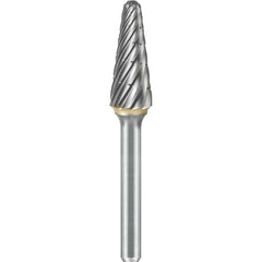 SGS Pro - SL-5, 5/8" Cut Diam, 1/4" Shank Length, NG6, Tungsten Carbide Taper Burr with Radius End - Exact Industrial Supply