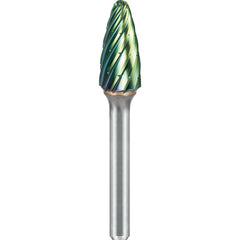 SGS Pro - SF-5, 1/2" Cut Diam, 1/4" Shank Length, NG6, Tungsten Carbide Tree Burr with Radius End - Exact Industrial Supply