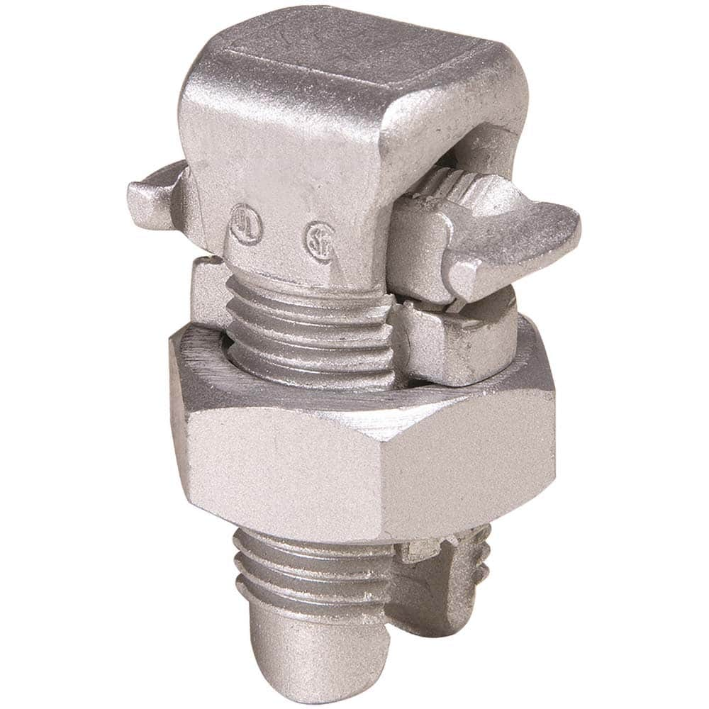 Burndy - Split Bolt Connectors; Connector Material: Aluminum ; Maximum Compatible Wire Size (AWG): 1/0 (Strand) ; Minimum Compatible Wire Size (AWG): 2 (Strand) ; Pressure Bar Material: Copper ; Compatible Wire Type: Aluminum; Copper ; Head Width (Decima - Exact Industrial Supply