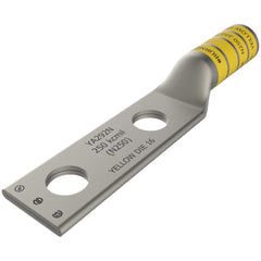 Burndy - Ring Terminals; Terminal Type: Rectangle ; Insulation Type: NonInsulated ; Connection Type: Compression ; Compatible Wire Size (kcmil): 250 ; Stud Size (Inch): 1/2 ; Color: Yellow - Exact Industrial Supply