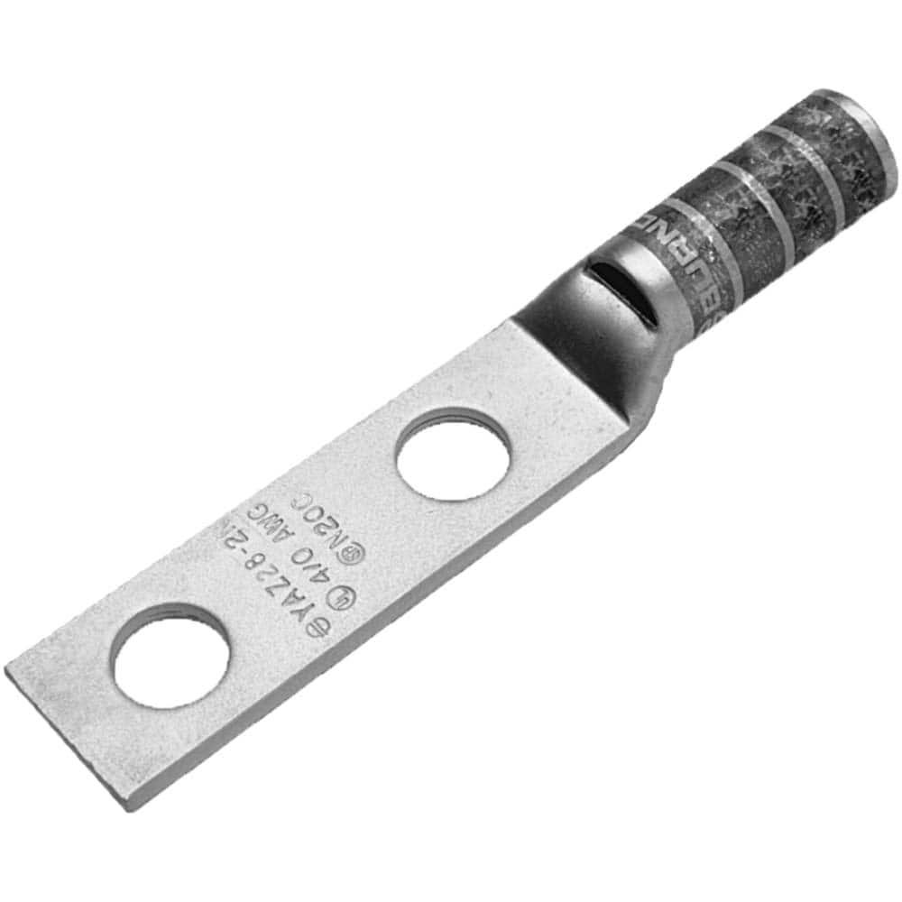 Burndy - Ring Terminals; Terminal Type: Rectangle ; Insulation Type: NonInsulated ; Connection Type: Compression ; Compatible Wire Size (kcmil): 350 (Flex) ; Stud Size (Inch): 3/8 ; Color: Blue - Exact Industrial Supply
