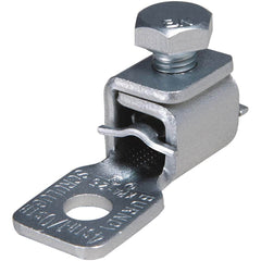 Burndy - Ring Terminals; Terminal Type: Rectangle ; Insulation Type: NonInsulated ; Connection Type: Lug ; Compatible Wire Size (AWG): 1/0-4/0 (Strand) ; Stud Size (Inch): 3/8 ; Color: Tin - Exact Industrial Supply