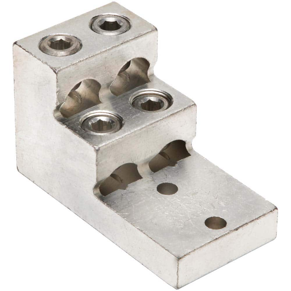 Burndy - Ring Terminals; Terminal Type: Rectangle ; Insulation Type: NonInsulated ; Connection Type: Lug ; Compatible Wire Size (AWG): 2 (Strand) ; Compatible Wire Size (kcmil): 600 ; Stud Size (Inch): 3/8 - Exact Industrial Supply