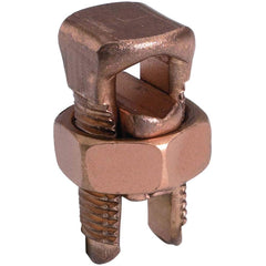 Burndy - Split Bolt Connectors; Connector Material: Copper ; Maximum Compatible Wire Size (AWG): 2 (Solid) ; Minimum Compatible Wire Size (AWG): 6 (Strand) ; Pressure Bar Material: Copper Alloy ; Compatible Wire Type: Copper ; Head Width (Decimal Inch): - Exact Industrial Supply