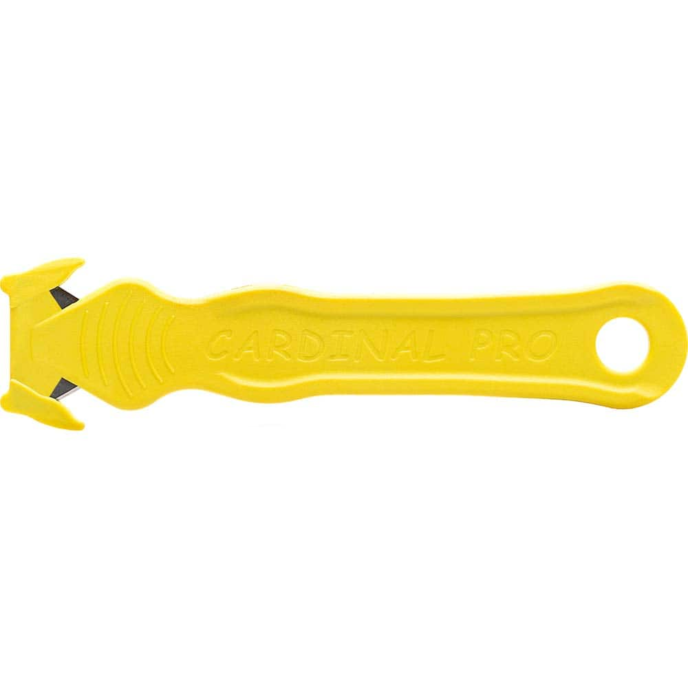 Cardinal Safety Co. - Utility Knives, Snap Blades & Box Cutters; Type: Safety Cutter ; Blade Type: Recessed/Concealed Fixed Blade ; Number of Blades Included: 2 ; Handle Material: Glass Filled Nylon ; Color: Yellow ; Blade Length (Decimal Inch): 0.6900 - Exact Industrial Supply