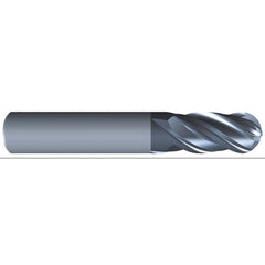 Eliminator - Ball End Mills; Mill Diameter (Inch): 1 ; Mill Diameter (Decimal Inch): 1.0000 ; Number of Flutes: 4 ; Length of Cut (Inch): 1-3/4 ; Material: Solid Carbide ; Overall Length (Inch): 4 - Exact Industrial Supply