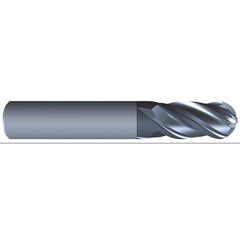 Eliminator - Ball End Mills; Mill Diameter (Inch): 1/4 ; Mill Diameter (Decimal Inch): 0.2500 ; Number of Flutes: 4 ; Length of Cut (Inch): 1/2 ; Material: Solid Carbide ; Overall Length (Inch): 2 - Exact Industrial Supply