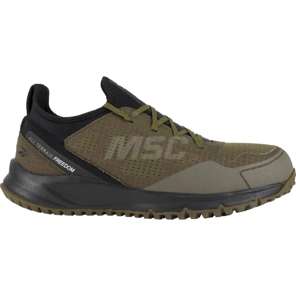 Work Boot: Size 11, Mesh, Steel Toe Green, Medium Width, Non-Slip Sole