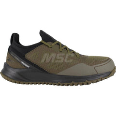 Work Boot: Size 15, Mesh, Steel Toe Green, Medium Width, Non-Slip Sole