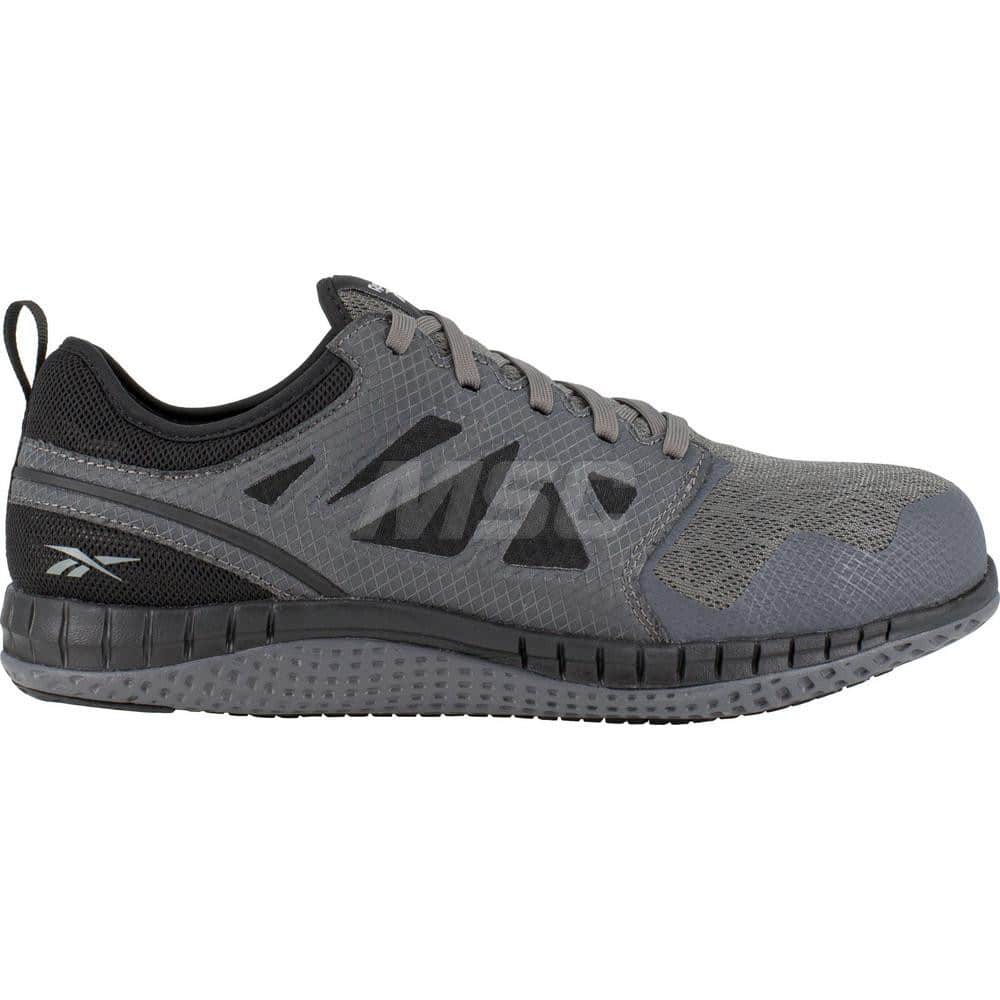 Work Boot: Size 13, Mesh, Steel Toe Gray, Wide Width, Non-Slip Sole