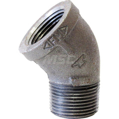 Black 45 ° Street Elbow: 1/4″, 150 psi, Threaded Malleable Iron, Galvanized Finish, Class 150