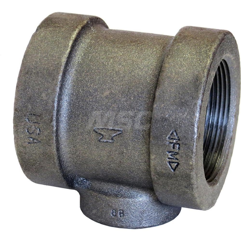 Black Tee: 2 x 2 x 1/2″, 125 psi, Threaded Cast Iron, Black Finish, Class 125