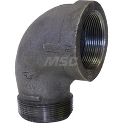 Black 90 ° Street Elbow: 3/4 x 1/2″, 150 psi, Threaded Malleable Iron, Galvanized Finish, Class 150