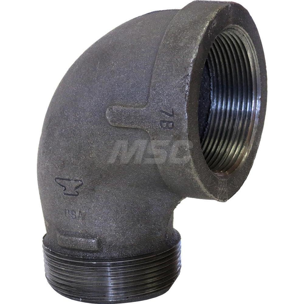 Black 90 ° Street Elbow: 3/8″, 150 psi, Threaded Malleable Iron, Galvanized Finish, Class 150