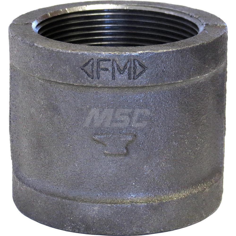 Black Coupling: 1-1/4″, 150 psi, Threaded Malleable Iron, Black Finish, Class 150