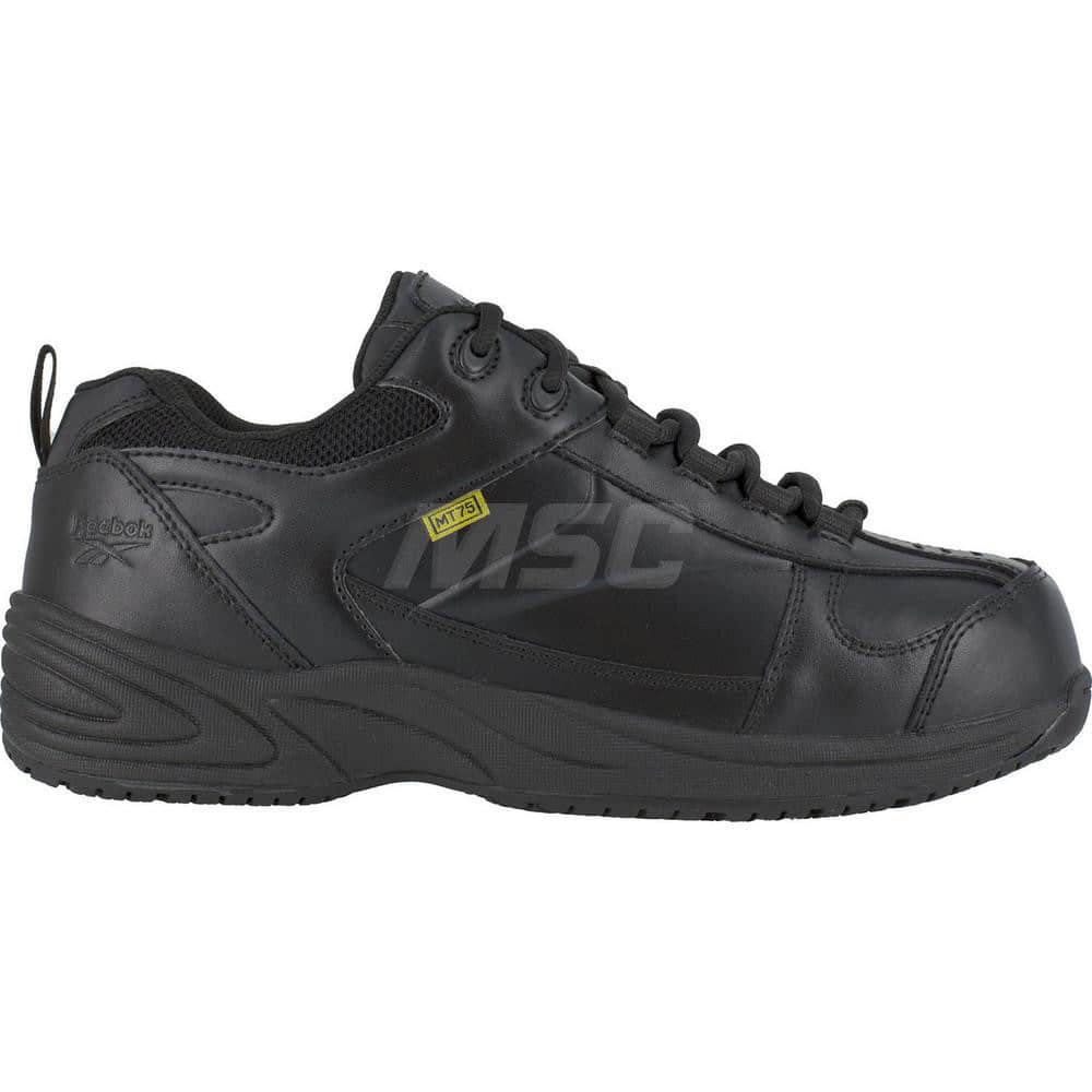 Work Boot: Size 5, Leather, Composite Toe Black, Medium Width