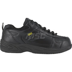 Work Boot: Size 9.5, Leather, Composite Toe Black, Wide Width