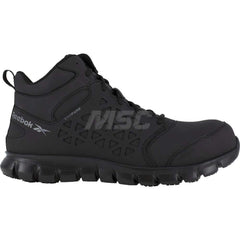 Work Boot: Size 7.5, Microfiber, Composite Toe Black, Medium Width