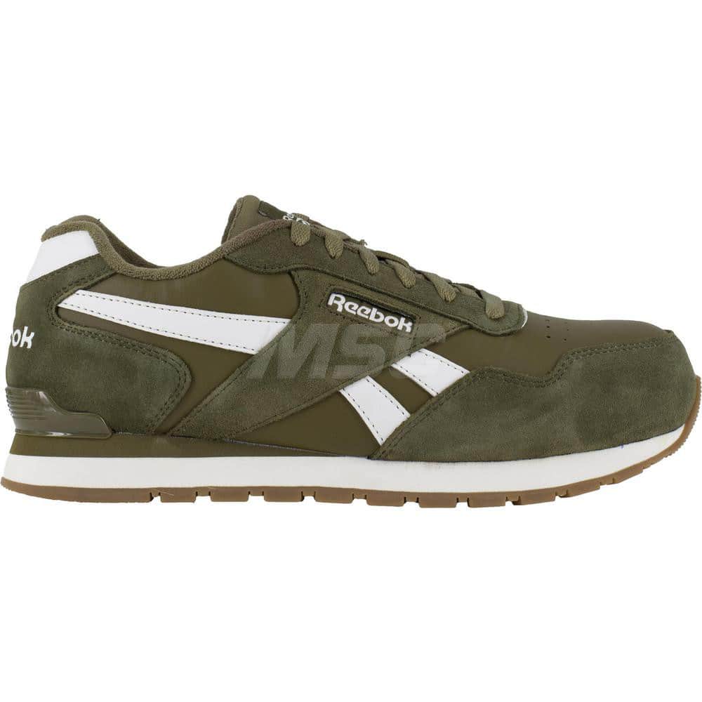 Work Boot: Size 7.5, Leather, Composite Toe Green, Medium Width, Non-Slip Sole