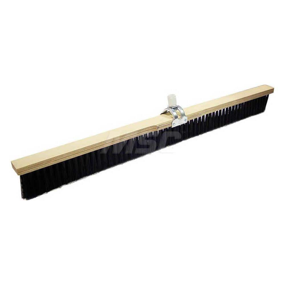 Push Broom: 30″ Wide, Polystyrene Bristle 3″ Bristle Length, Wood Block, Threaded Handle Connection