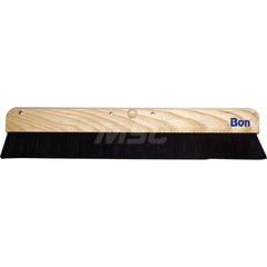 Push Broom: 24″ Wide, Horsehair Bristle 2-1/2″ Bristle Length, Wood Block, Threaded Handle Connection