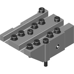 Swiss Gang Plates; Machine Compatibility: Tornos; For Use With: Tornos Deco 13; Tornos Deco 13A; Number of Stations: 2; Quick Change: Yes; Material: Alloy Steel; Station Size: 2x12mm; Additional Information: Only ARNO split-shank  ™FAST CHANGE ™ tool hold