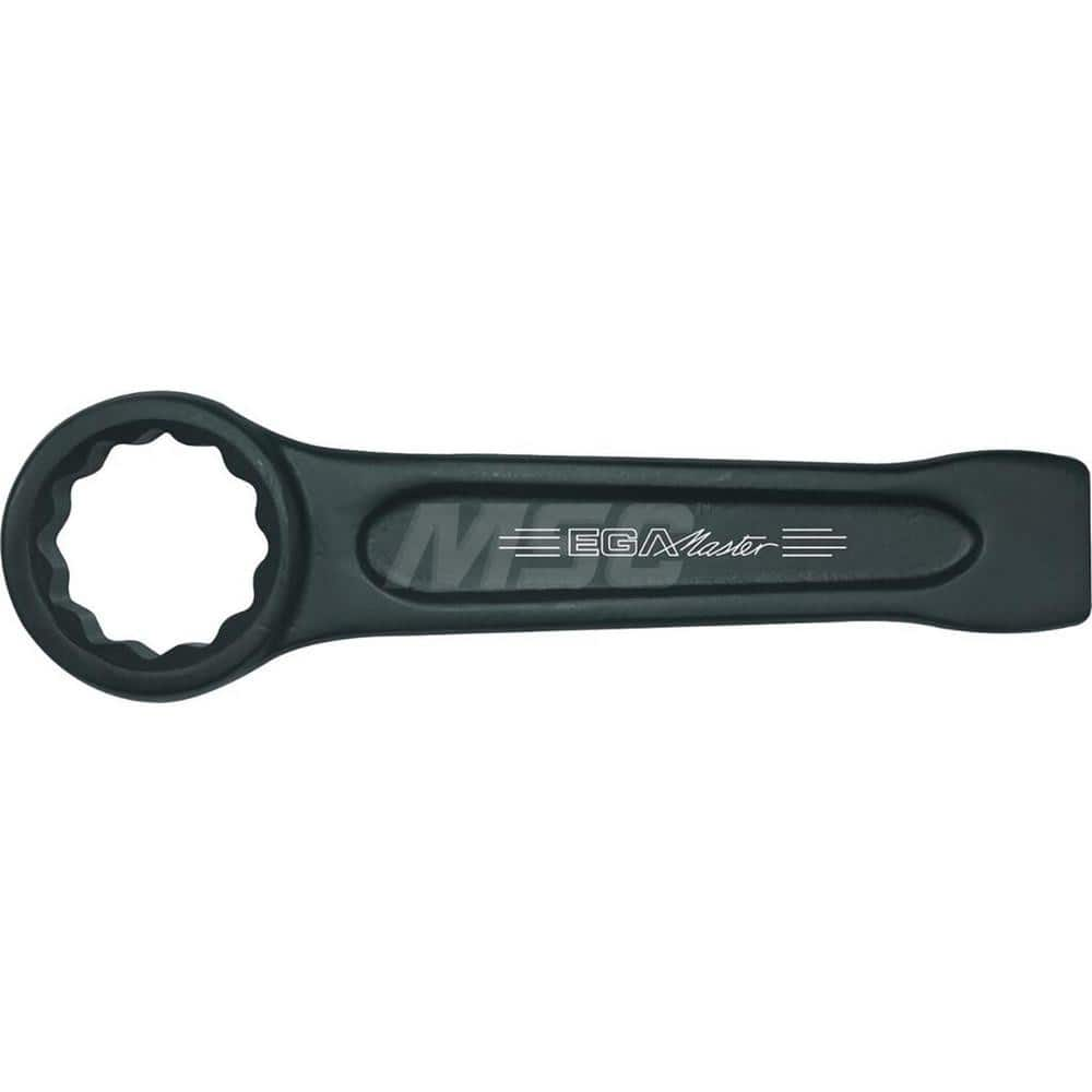 Box End Striking Wrench: 90 mm, 12 Point, Single End 380 mm OAL, Steel, Black Finish