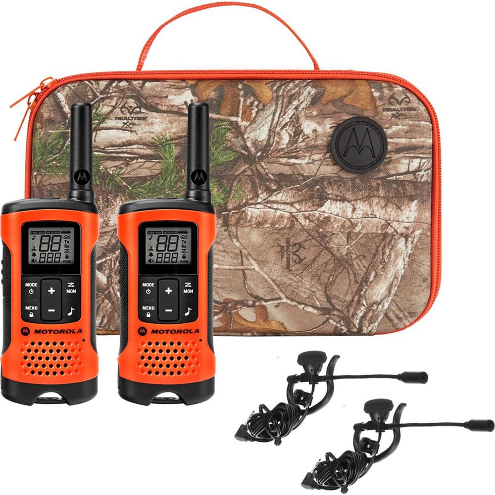 Two-Way Radio:  Analog,  FRS/GMRS,  22 Channel Recreational,  LCD Display,  Black & Orange