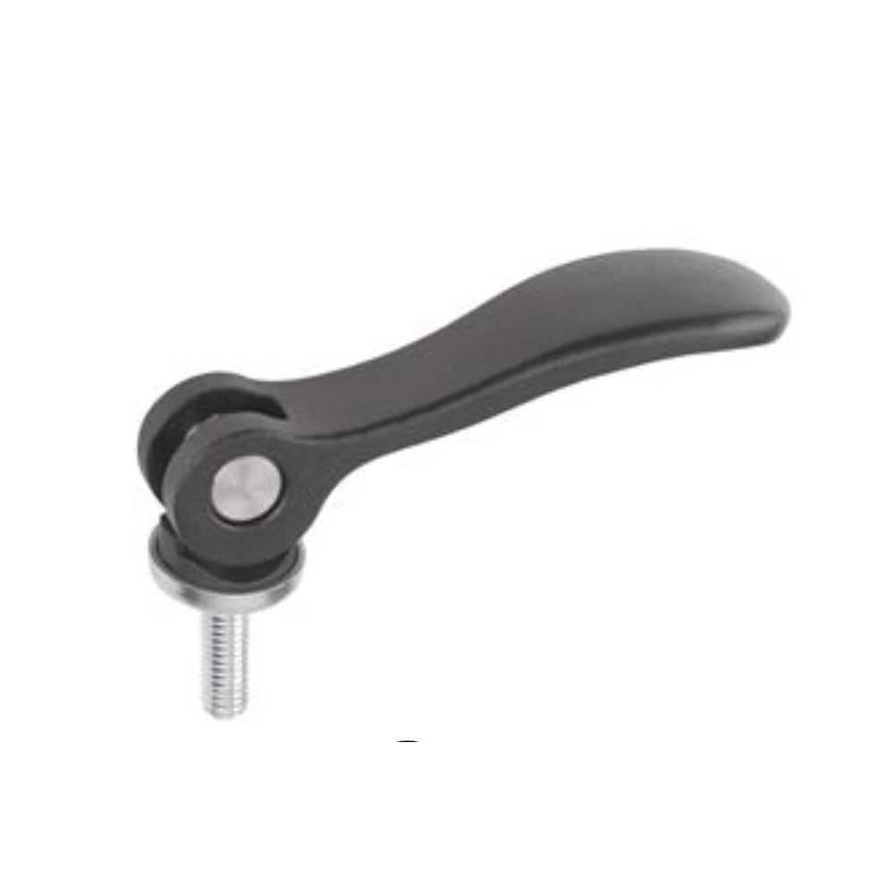 Clamp Cam Levers; Type: Adjustable External Thread Cam Lever; Hole Diameter (Inch): 0.3500; Hole Diameter (mm): 0.3500; Hole Center to Lever End (Decimal Inch): 2.7700; Overall Width (Decimal Inch): 0.8500; Travel (Decimal Inch): 0.0500; Material: Stainle