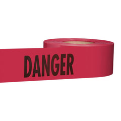 Barricade & Flagging Tape; Tape Type: Tape; ANSI Warning Tape; Marked; Legend: Danger; Material: Plastic; Overall Length: 1000.00; Overall Width: 3; Color: Red; Language: English; Applications: PPE; Roll Width (Inch): 3